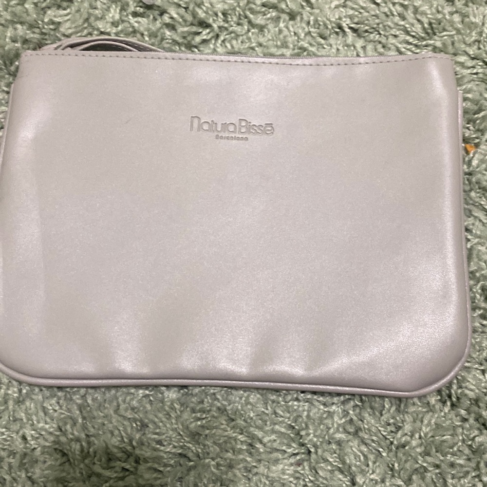 Gray flat handbag slightly scuffed